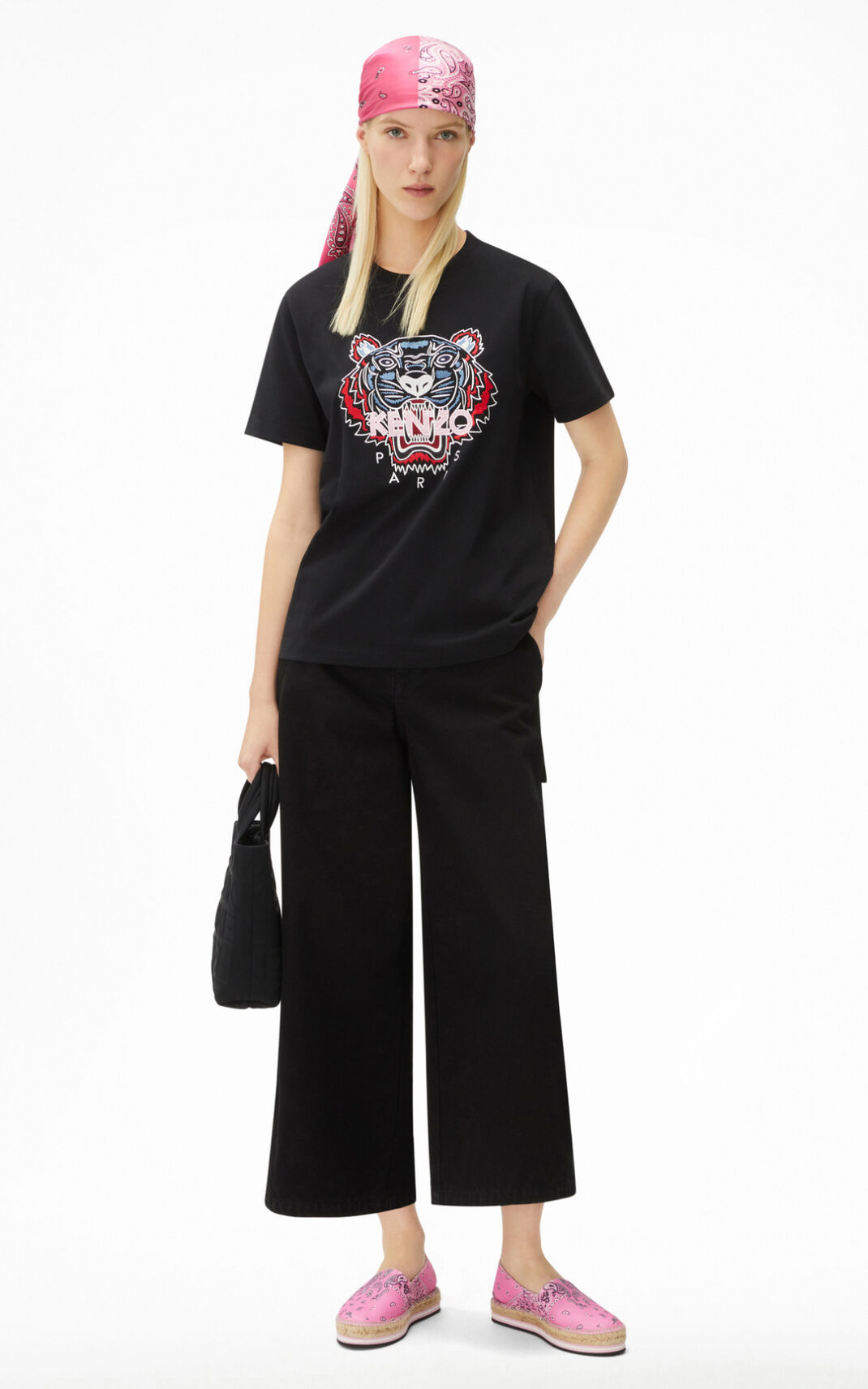 Kenzo 虎 loose Tシャツ レディース 黒 - OZQAIR827